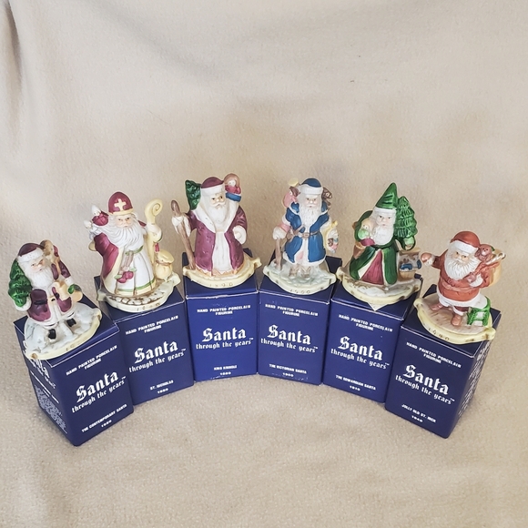 Santas Through The Years Set of 6 Hand Painted Figurines - Picture 2 of 12